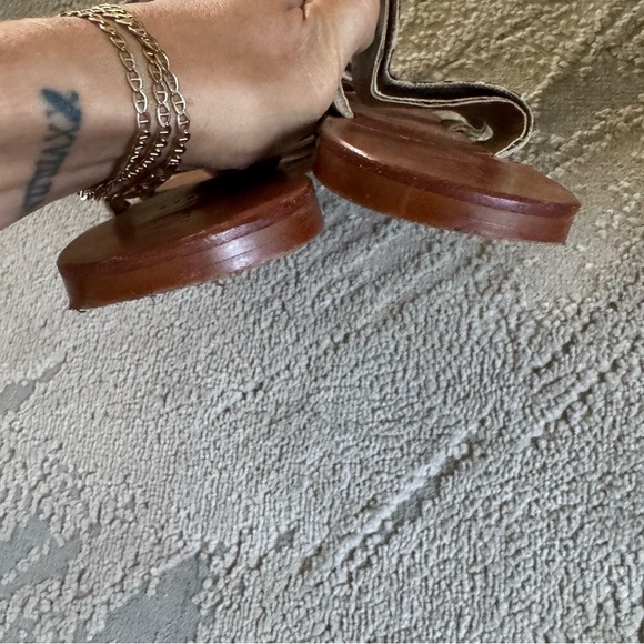 Able Margarete Leopard Print Fur Leather Sandals Flats Slides Slip on Cheetah 8 - Picture 6 of 10